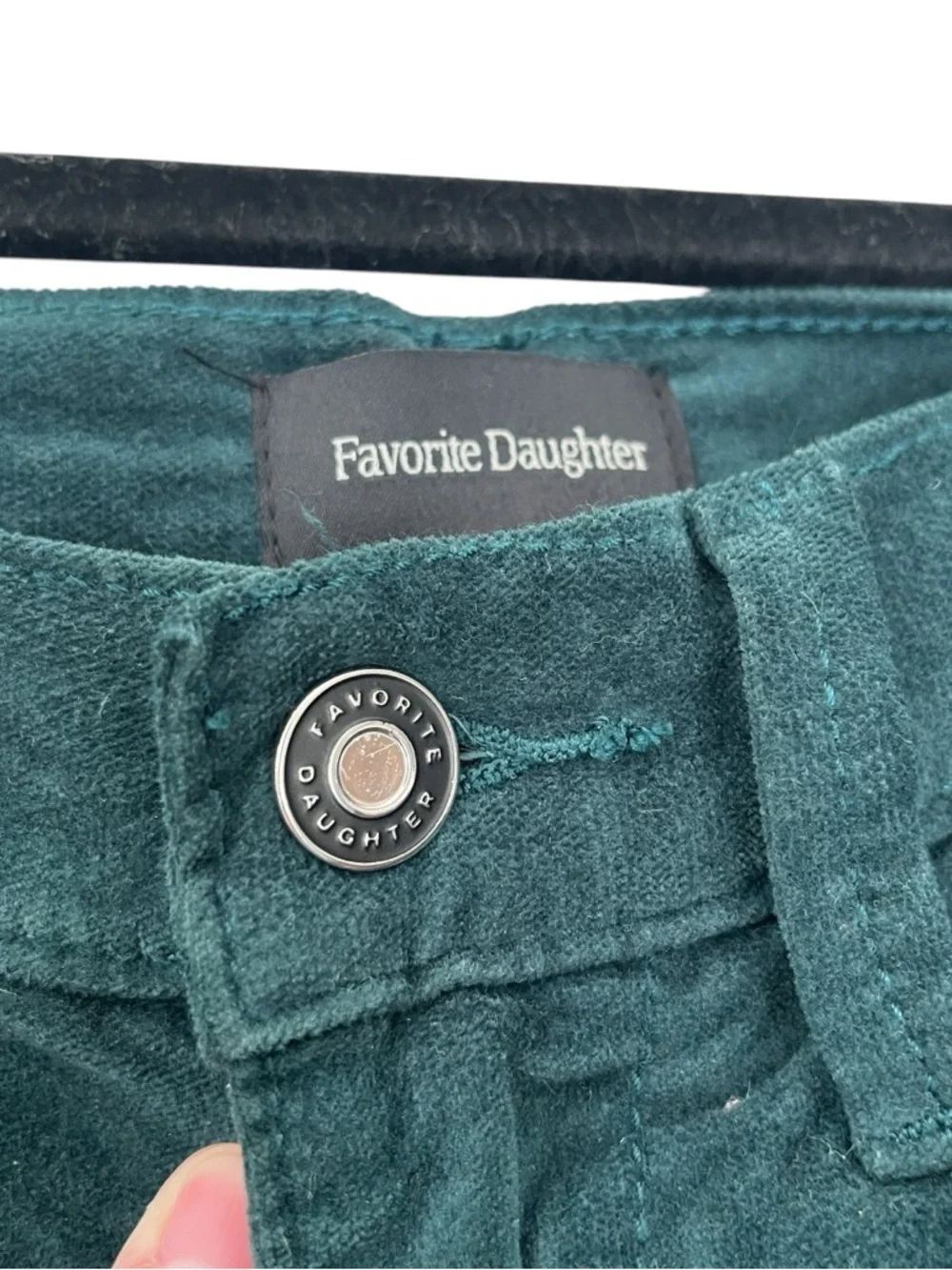 Favorite Daughter Mischa Wide Leg Pants 24 Green Velvet High Rise Trouser